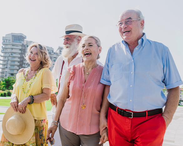 happy senior friends going for a stroll louisville ky evansville il what is an iul